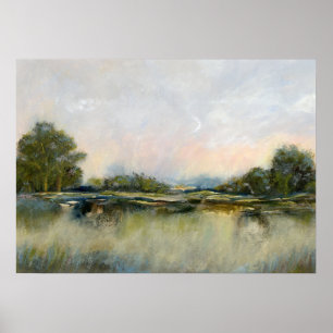 Poster Vintage River View Paysage Impressionniste Art