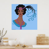 Poster Vintage Roaring 20s Flapper Woman Cameo (Cuisine)