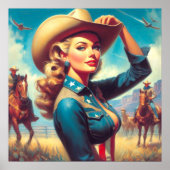 Poster Vintage Rodeo Pin-up (Devant)