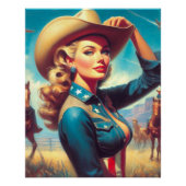 Poster Vintage Rodeo Pin-up (Devant)