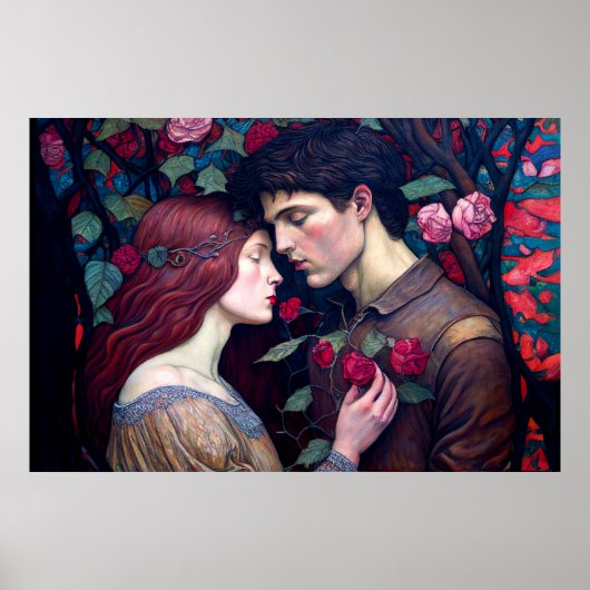 Poster  Vintage Romance Lovers Couple (Devant)
