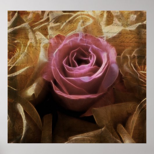 Poster Vintage romantique Un de l'amour du genre, un Rose (Devant)