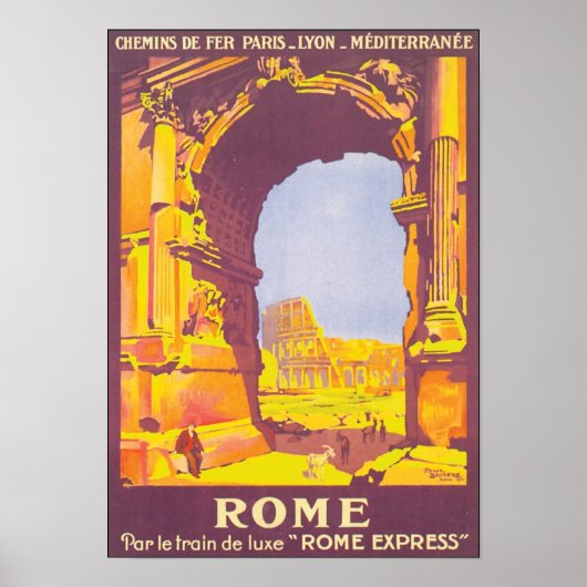Poster vintage Rome Travel (Devant)