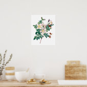 Poster vintage rose blanc (Cuisine)