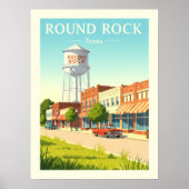 Poster Vintage Round Rock Texas (Devant)