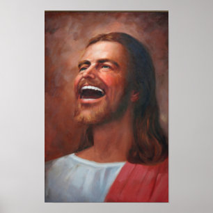 Poster Vintage, Saint Jésus Christ, portrait, rire