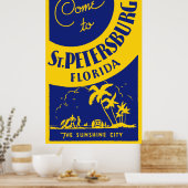 Poster Vintage Saint-Pétersbourg Floride (Cuisine)