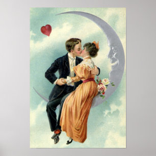 Poster Vintage Saint Valentin Amour et romance victoriens