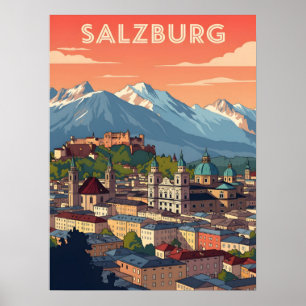 Poster Vintage Salzbourg Autriche