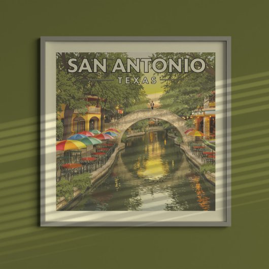 Poster Vintage San Antonio Texas