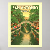 Poster Vintage San Antonio Texas (Devant)