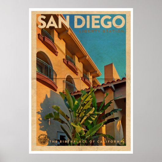 Poster vintage San Diego Travel (Devant)