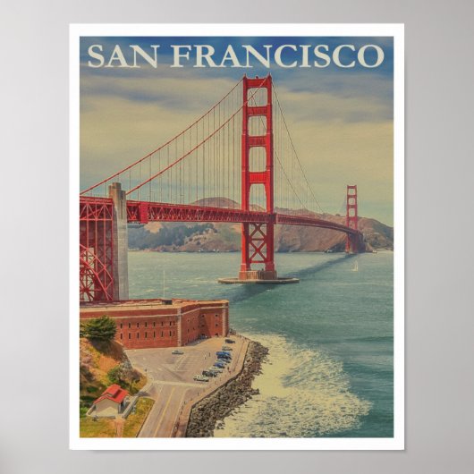 Poster vintage San Francisco Golden Gate Travel (Devant)