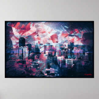 Poster vintage san francisco paysage rouillé côté sombre