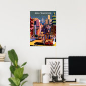 Poster Vintage San Francisco - Voyage Retro (Bureau à domicile)