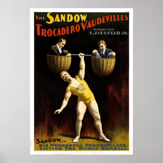Poster Vintage Sandow Trocadero Vaudevilles (Devant)