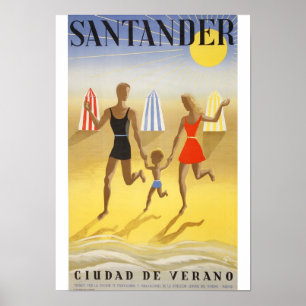 Poster Vintage : « Santander, Ville d'Été "