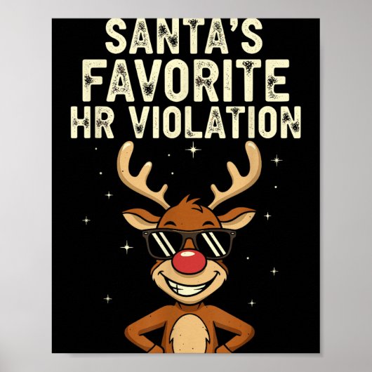 Poster Vintage Sarcastic Retro Hr Violation Christmas Off (Devant)