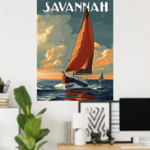 Poster Vintage Savannah Travel (Bureau à domicile)