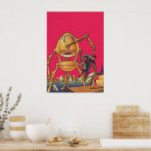 Poster Vintage Science Fiction Alien Robot Captures Man (Cuisine)