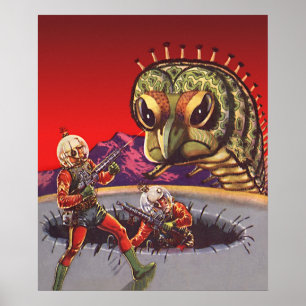 Poster Vintage Science Fiction Giant Centipede Insect War