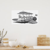 Poster Vintage Science Fiction Steampunk Airship Eclipse (Cuisine)