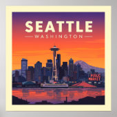 Poster Vintage Seattle Washington (Devant)