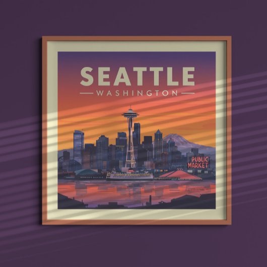 Poster Vintage Seattle Washington