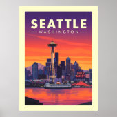 Poster Vintage Seattle Washington (Devant)