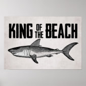 Poster Vintage Shark Beach King (Devant)