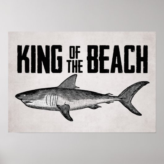 Poster Vintage Shark Beach King (Devant)