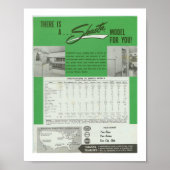 Poster vintage Shasta Camper Spécifications & Modè (Devant)