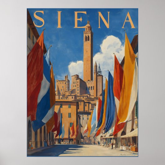Poster Vintage Siena Italie Voyage (Devant)