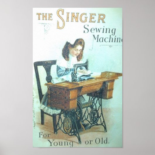 Poster Vintage Singer Sewing Machine (Devant)