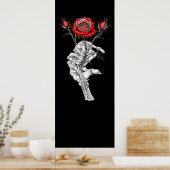 Poster Vintage Skeleton Rose Valentine (Cuisine)