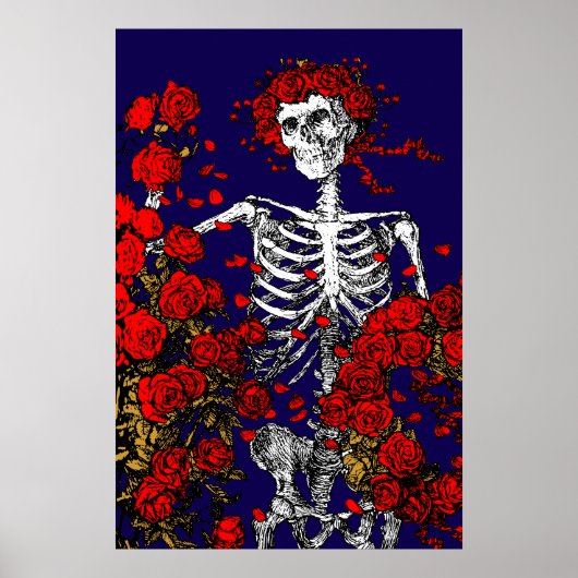Poster Vintage Skeleton & Roses (Devant)