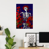 Poster Vintage Skeleton & Roses (Bureau à domicile)