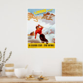 Poster Vintage ski Limone Piemonte Voyage italien (Cuisine)