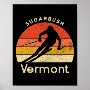Poster Vintage Ski Sugarbush Vermont Montagne