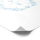 Poster Vintage Sky Blue Monogram Wedding Crest (Coin)