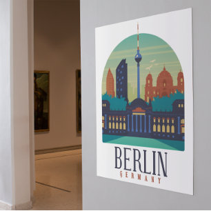 Poster vintage Skyline Allemagne Berlin