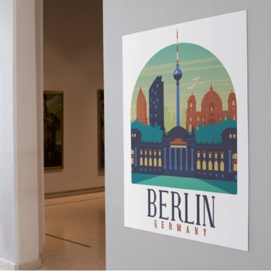 Poster vintage Skyline Allemagne Berlin