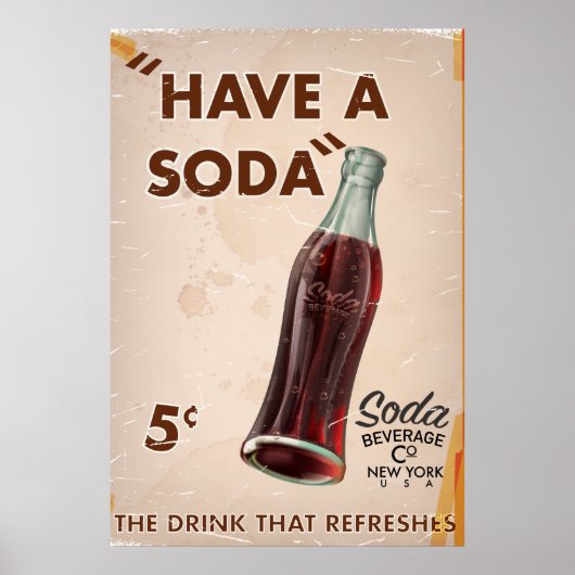 Poster vintage Soda (Devant)