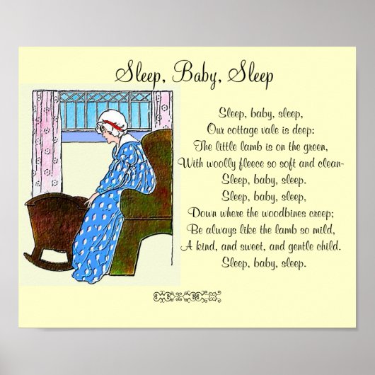 poster vintage "Sommeil, bébé, sommeil" (Devant)