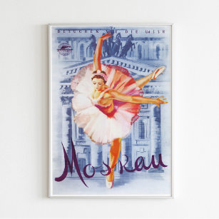 Poster Vintage soviétique Ballerina