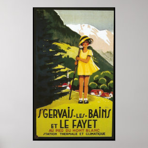 Poster Vintage St Gervais les Bains Travel