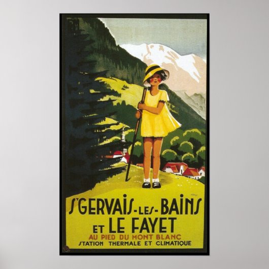Poster Vintage St Gervais les Bains Travel (Devant)