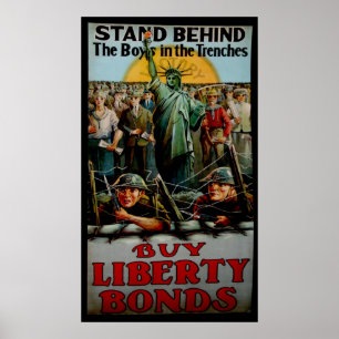 Poster Vintage Stand Behind the Boys in the Trenches