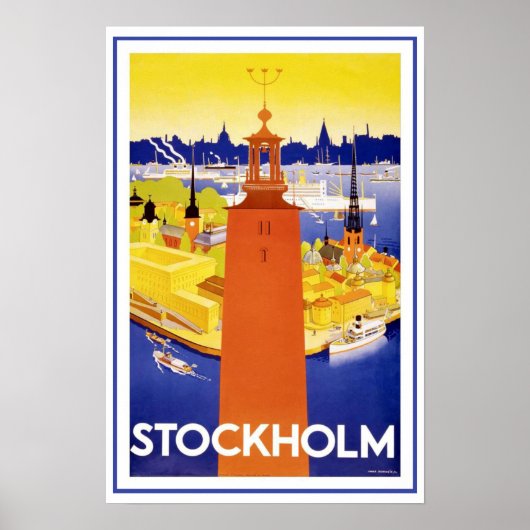 Poster Vintage Stockholm (Devant)