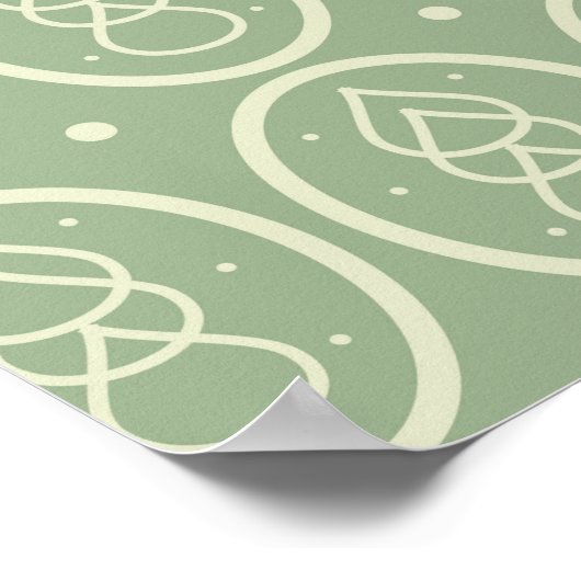 Poster vintage Style Déco Vert / Ecru (Coin)